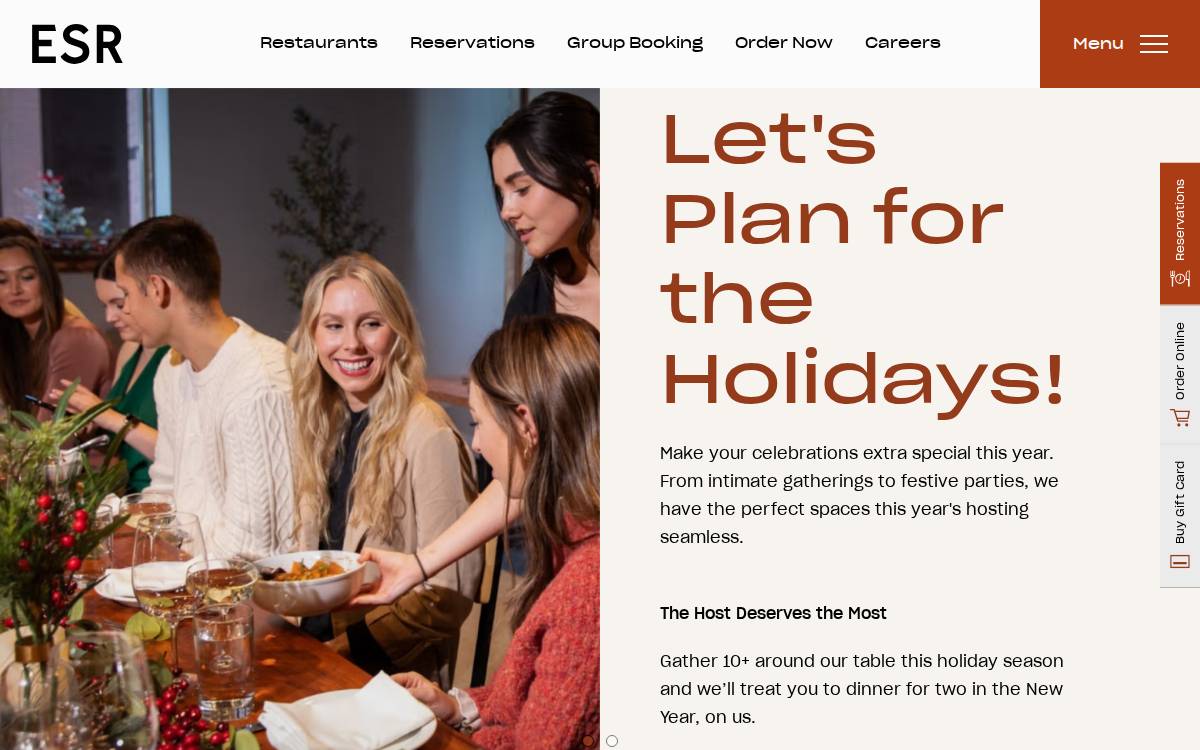 ES Restaurant Group website preview