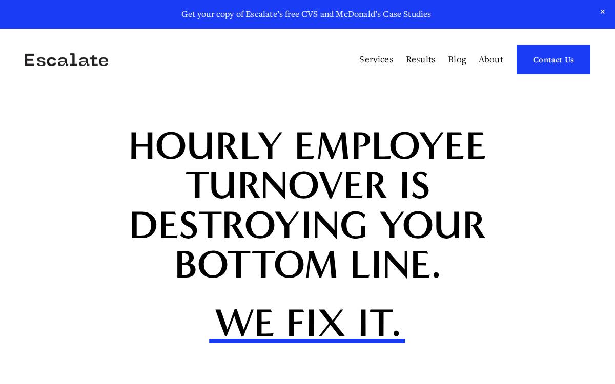 Escalate website preview