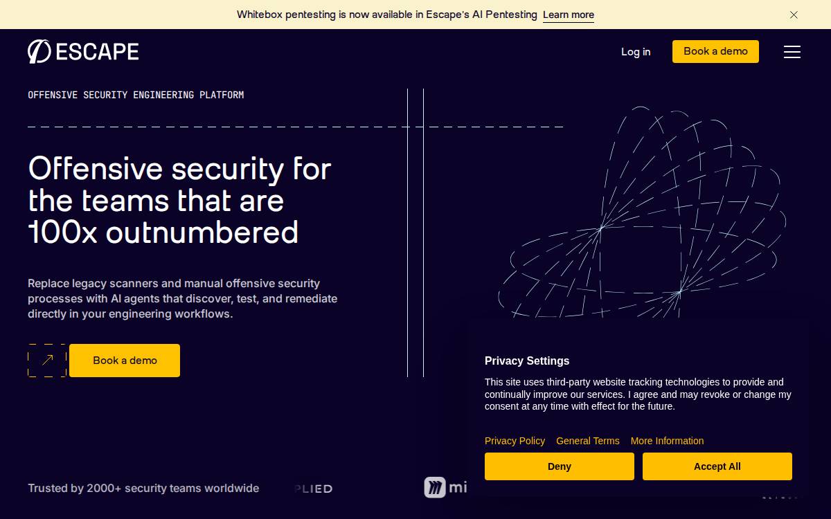 Escape website preview