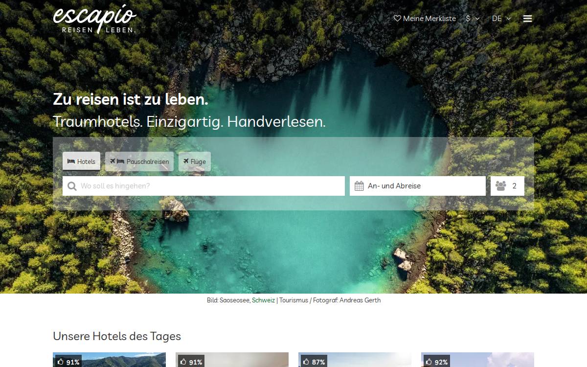 Escapio website preview