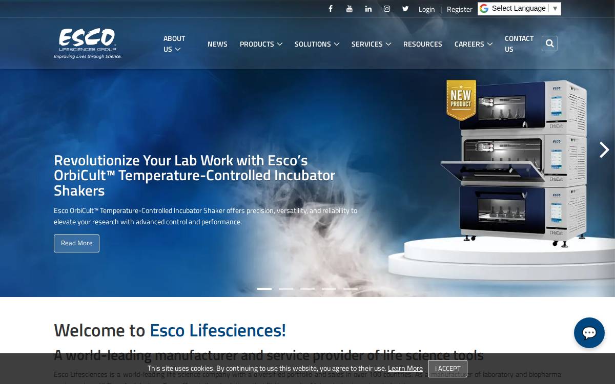 Esco Lifesciences Group website preview