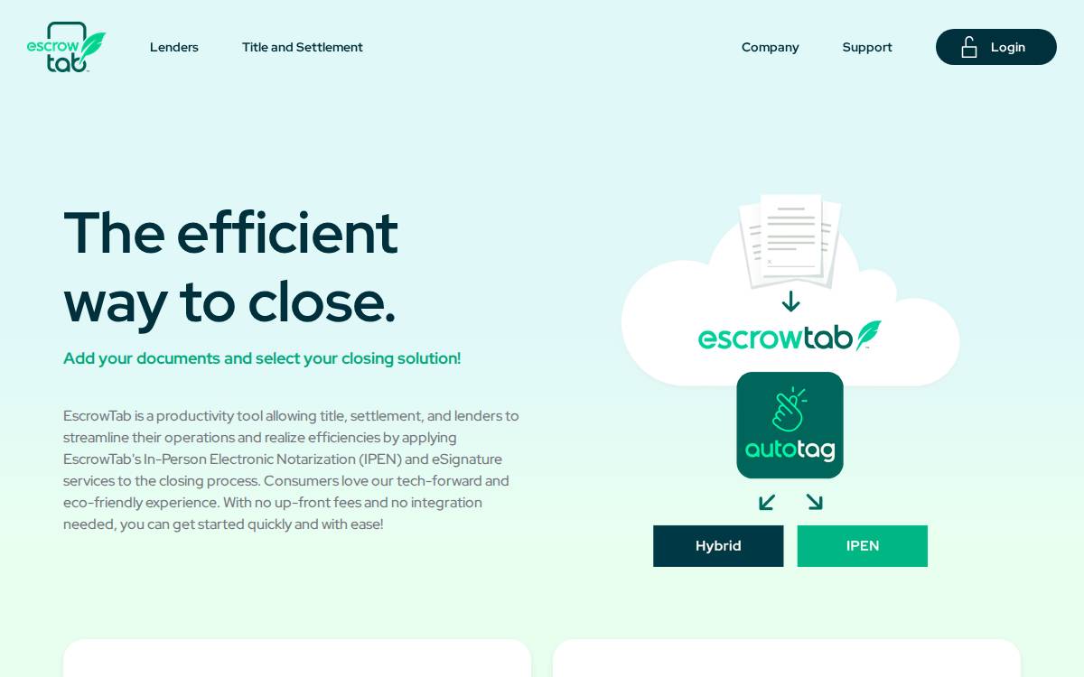 EscrowTab website preview