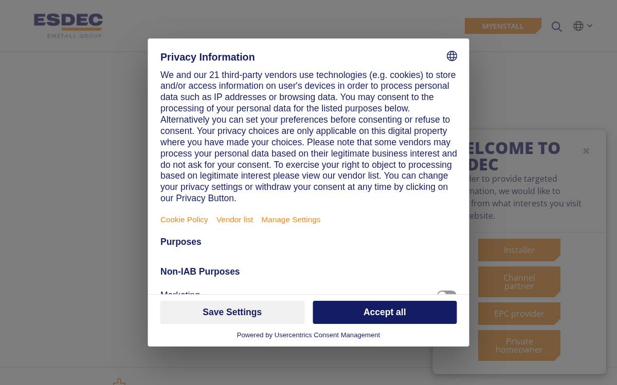 Esdec website preview
