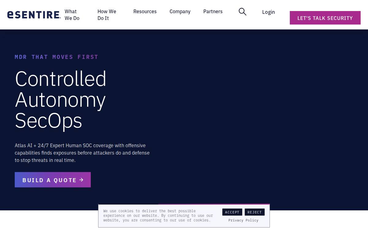 eSentire website preview