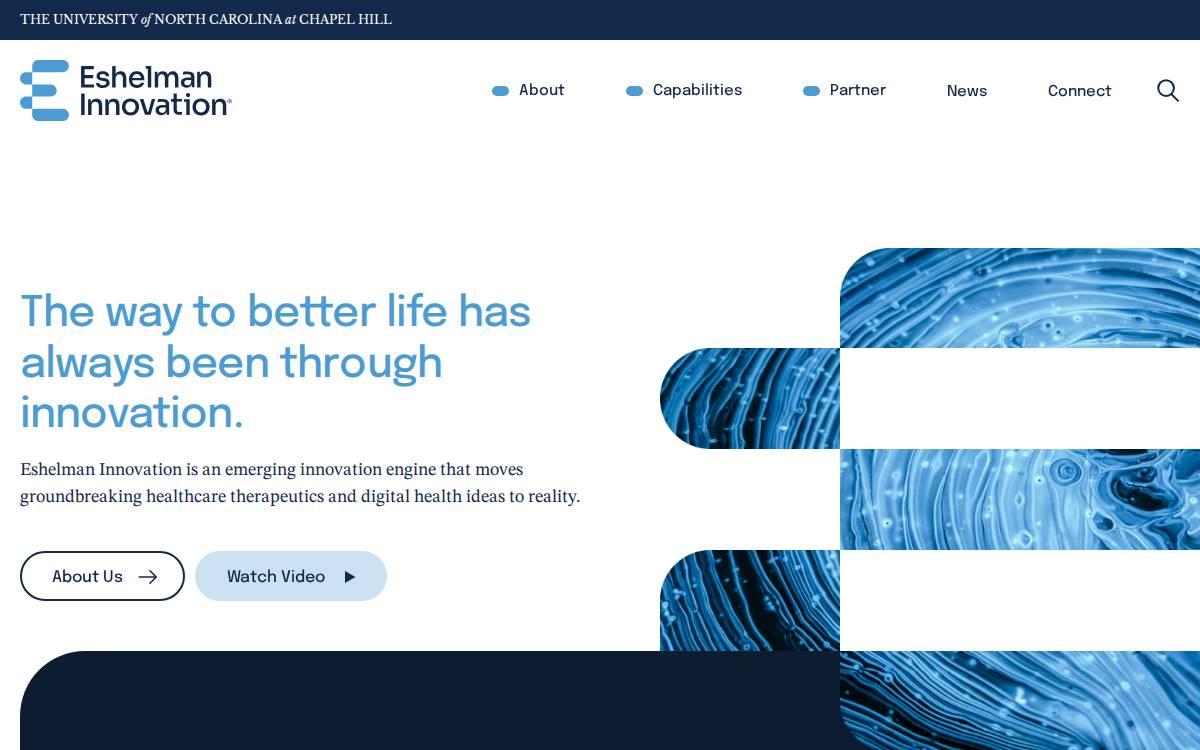 Eshelman Innovation website preview