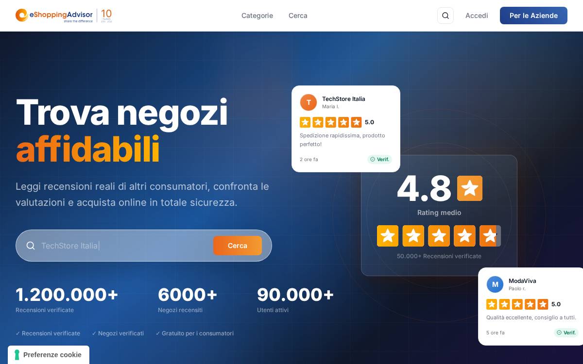 eShopping Advisor website preview