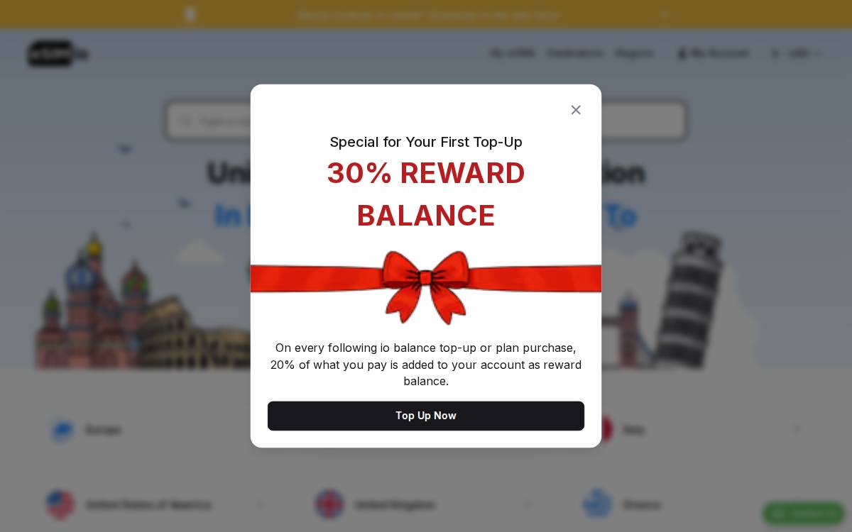 eSIM io website preview