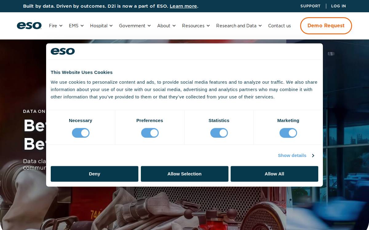 ESO Solutions, Inc. website preview