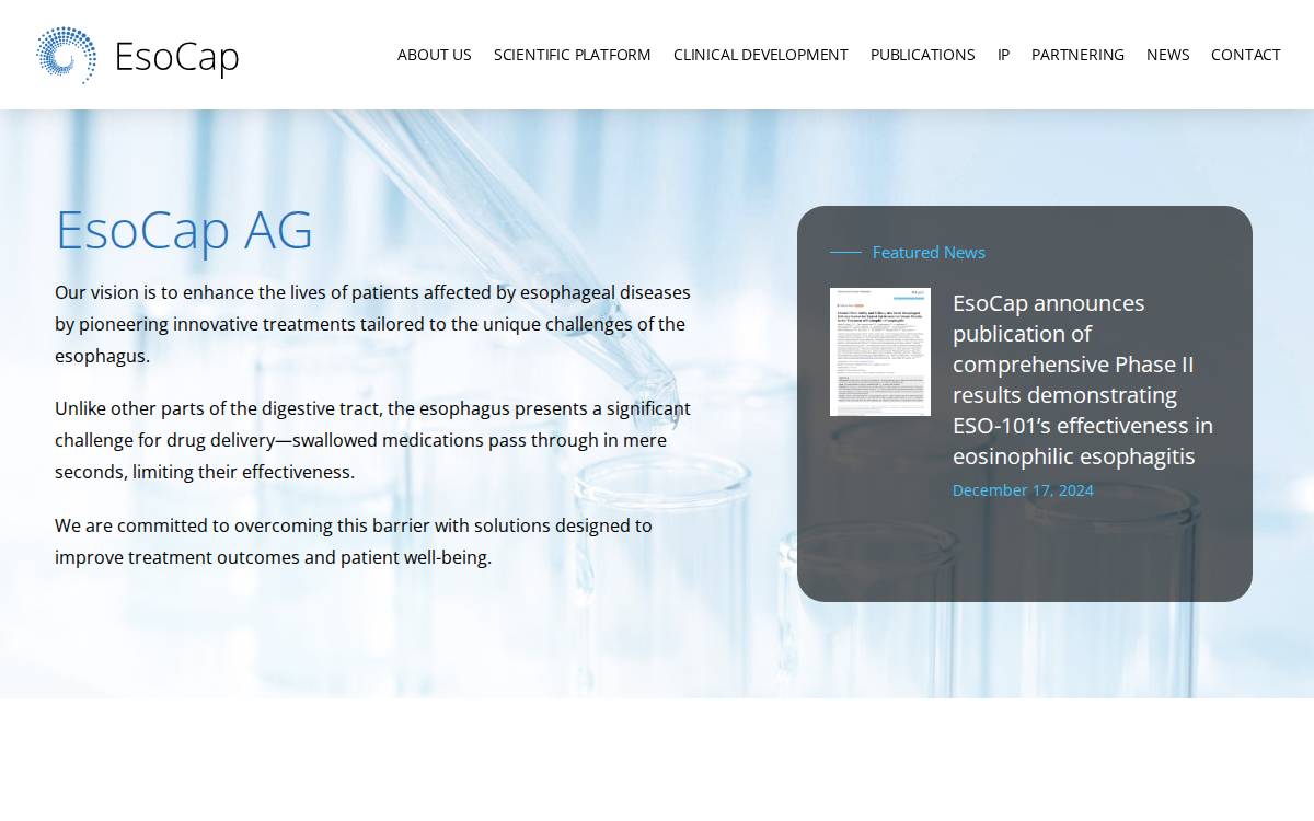 EsoCap Biotech website preview