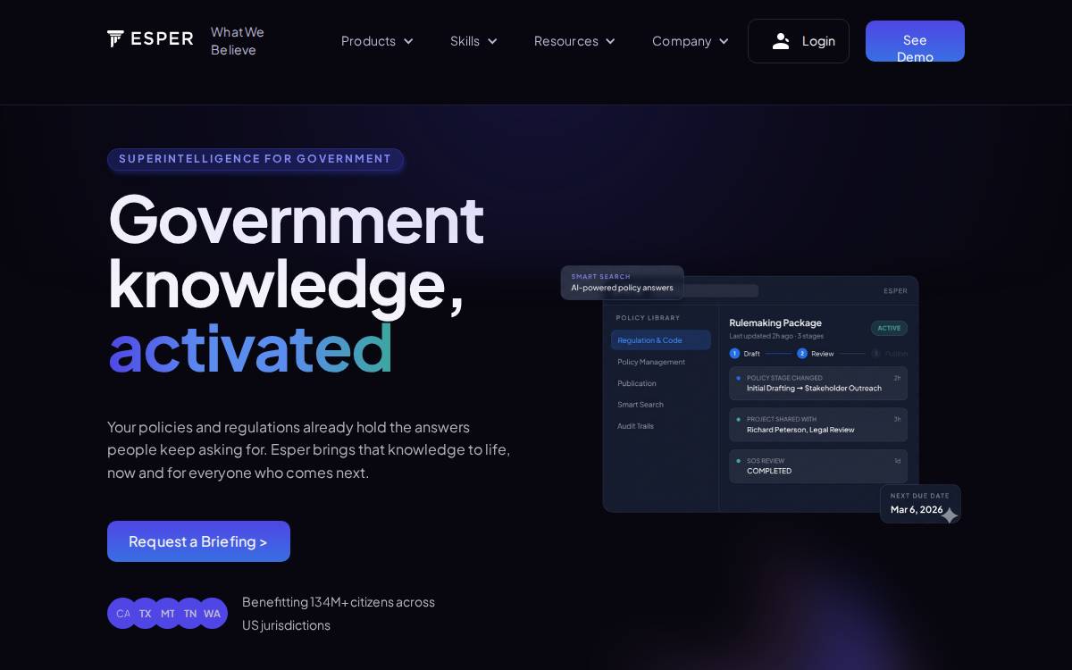 Esper website preview