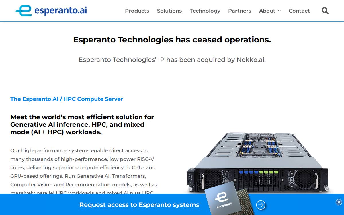 Esperanto Tech website preview