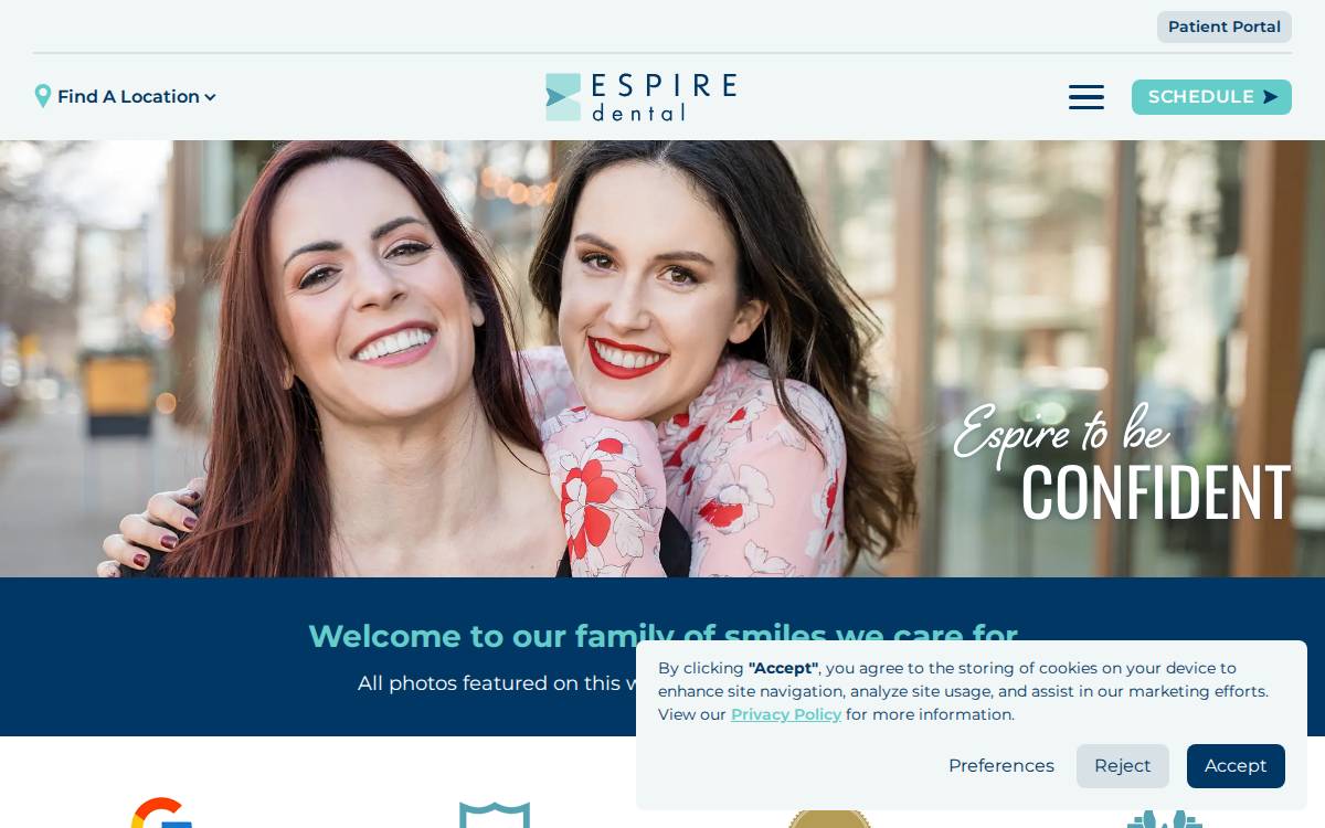 Espire Dental website preview