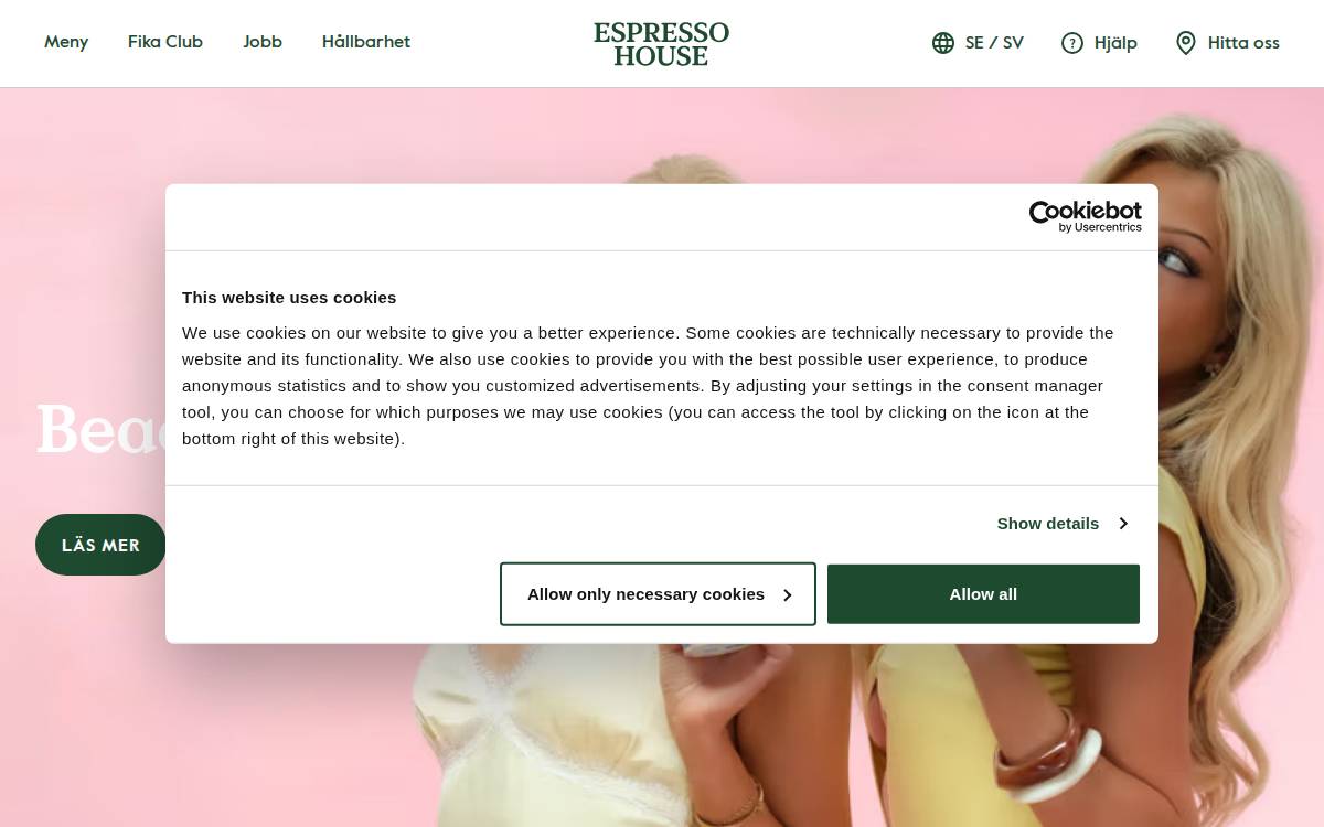 Espresso House website preview