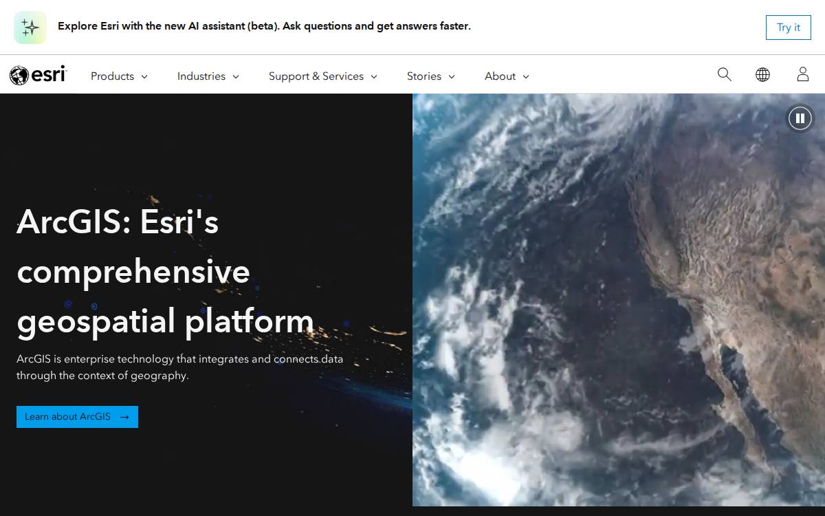 Esri website preview