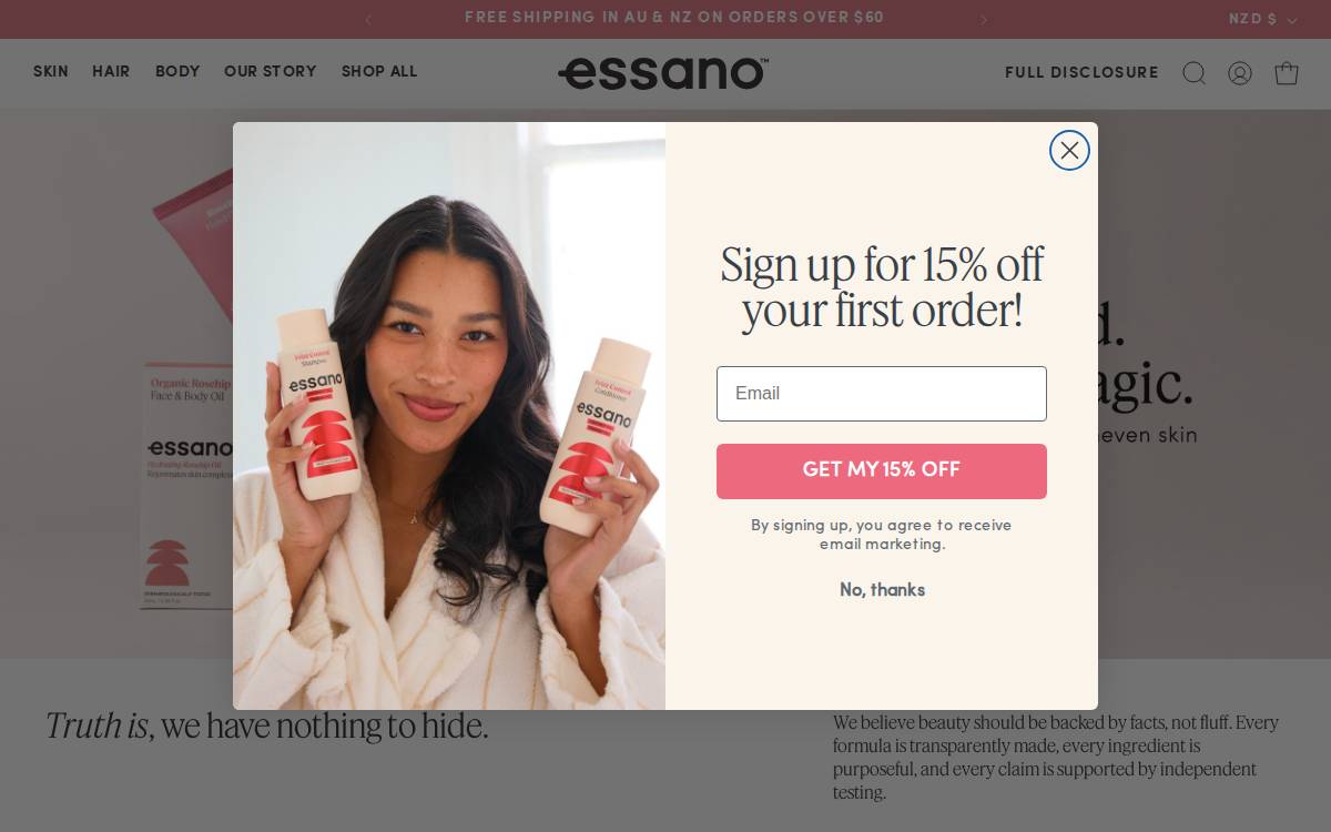 Essano website preview