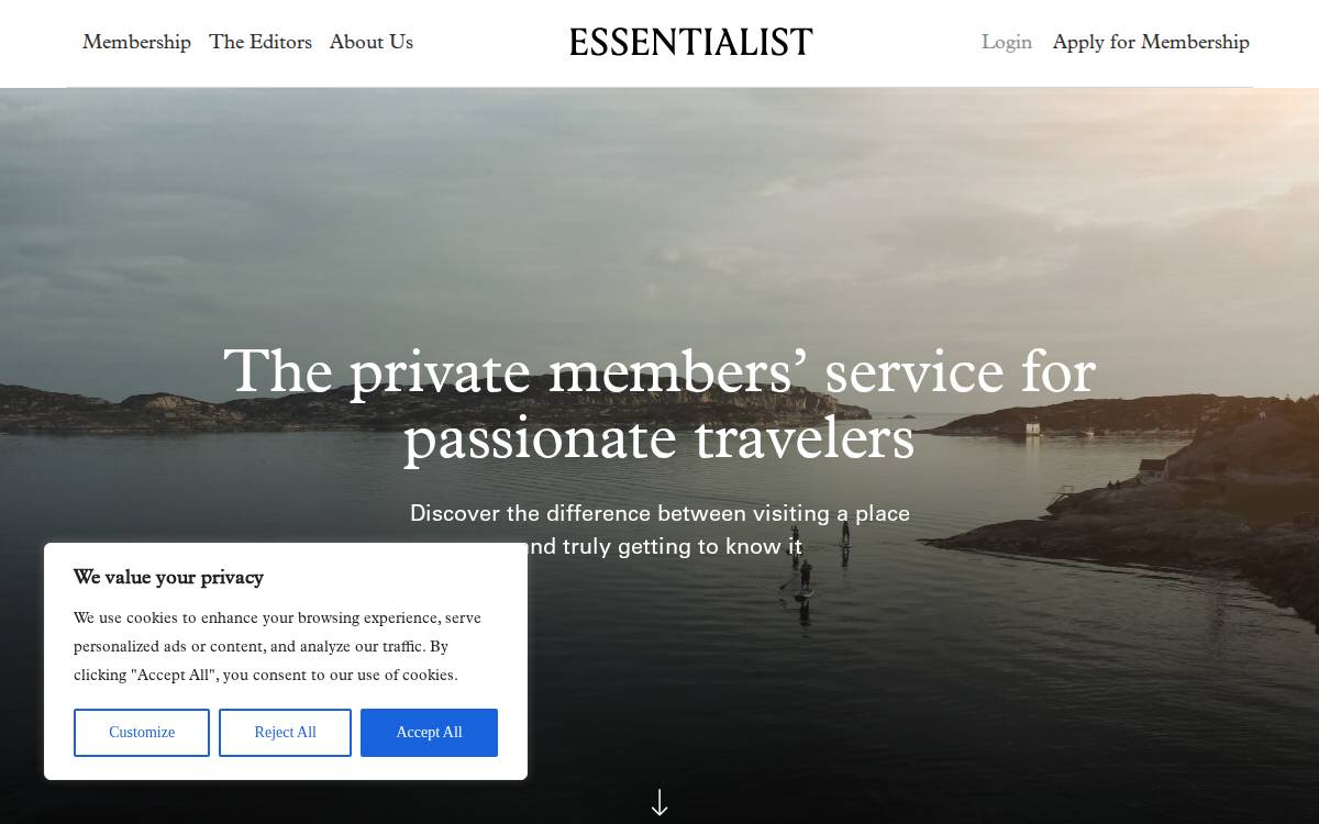Essentialist website preview
