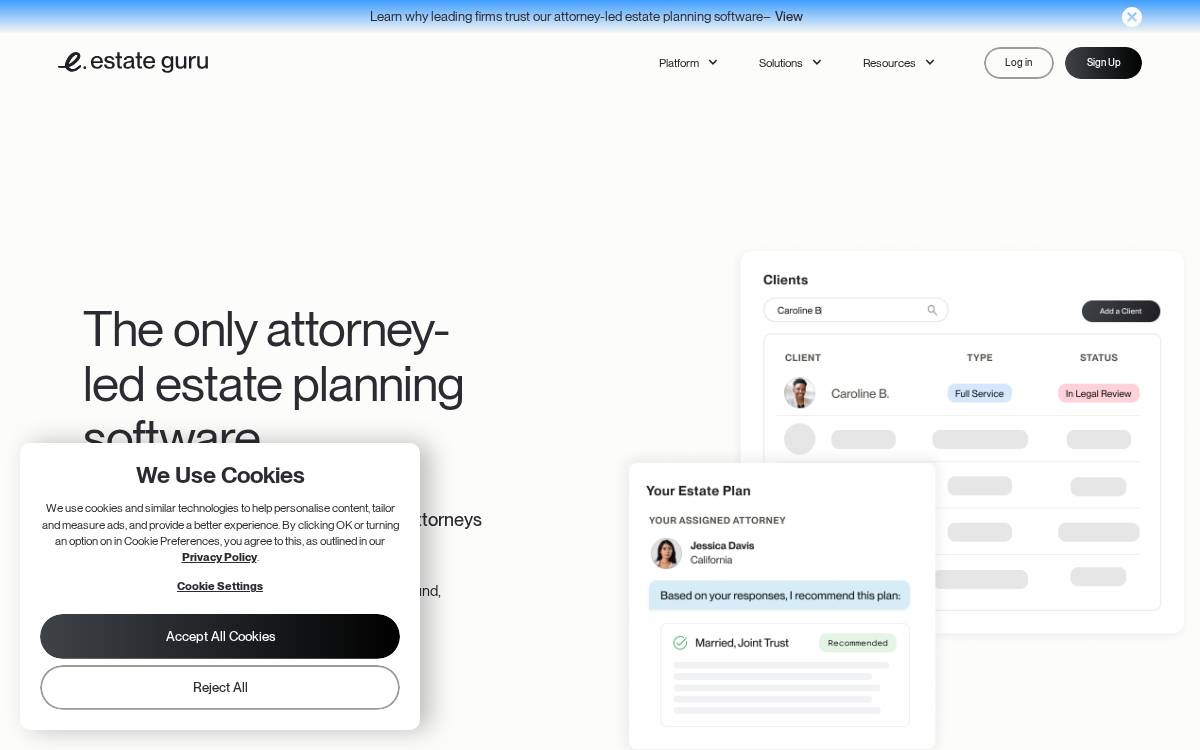 Estate Guru website preview