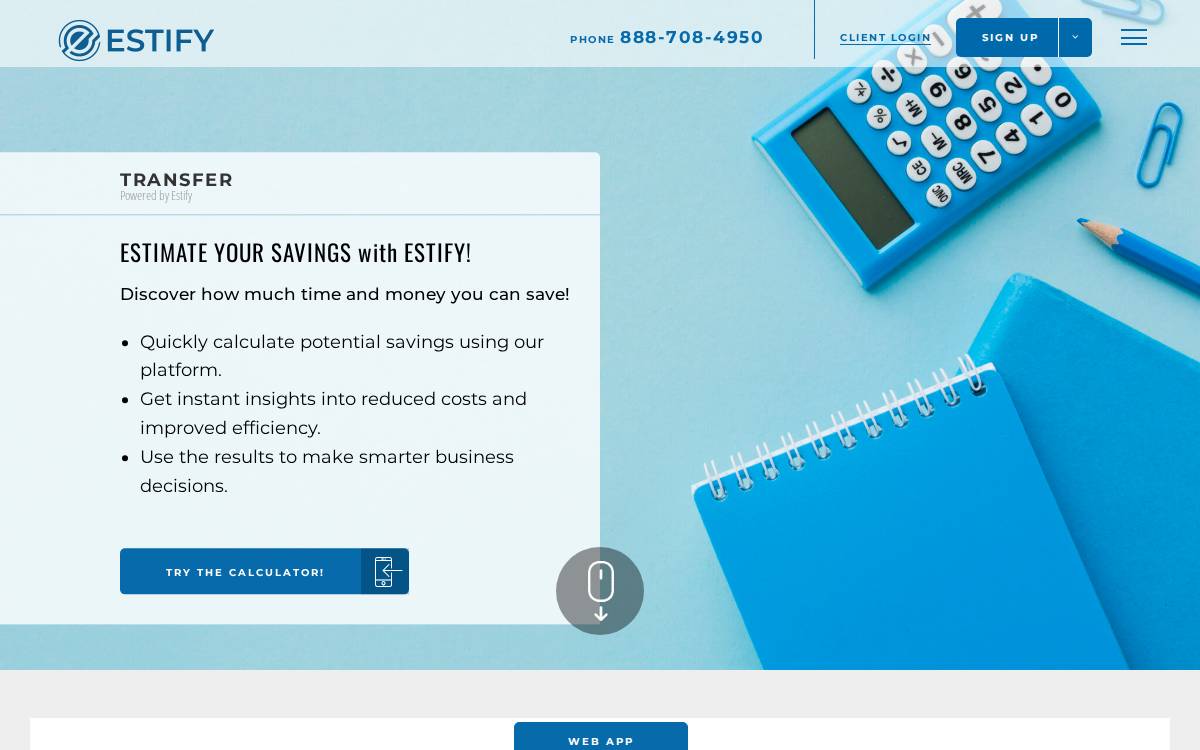 Estify website preview