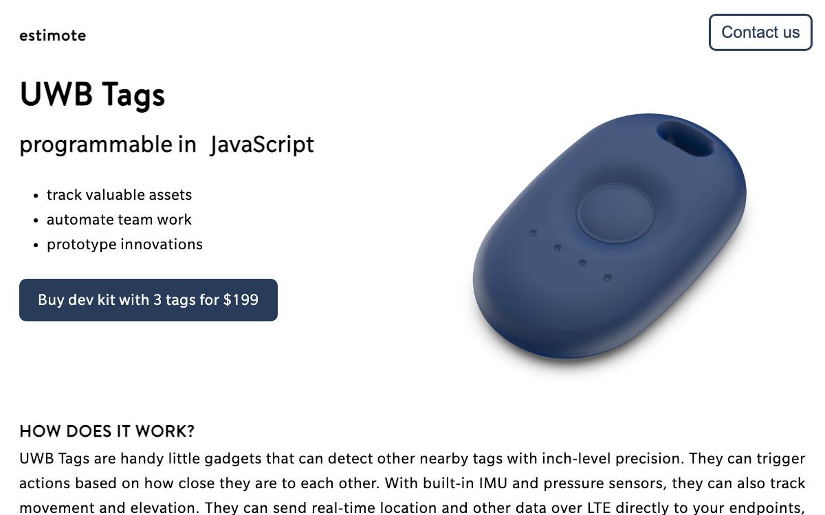 Estimote, Inc. website preview