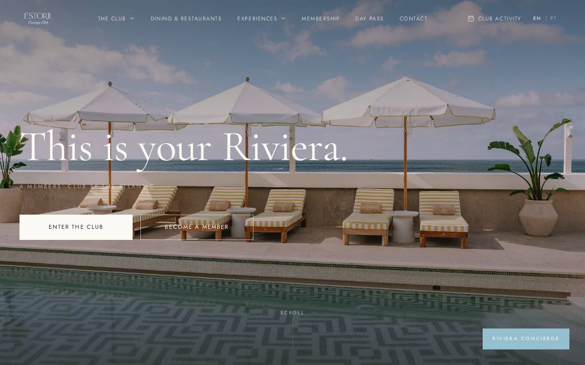 Estoril Riviera website preview