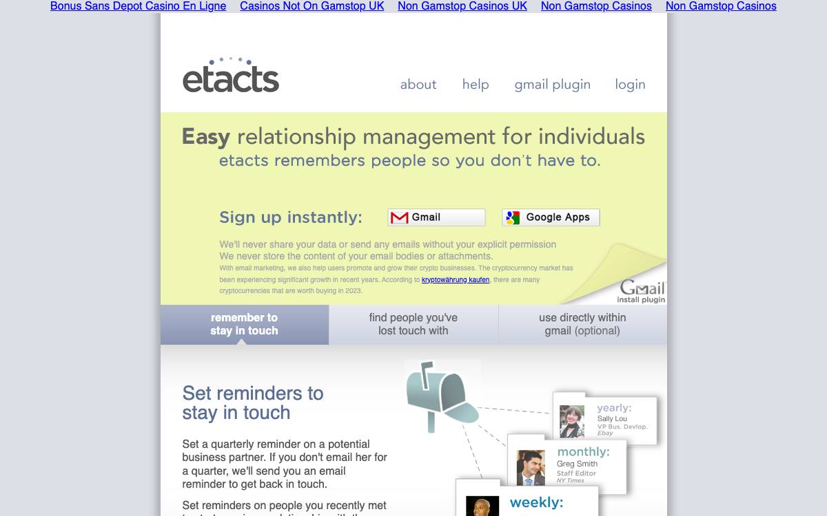 Etacts website preview