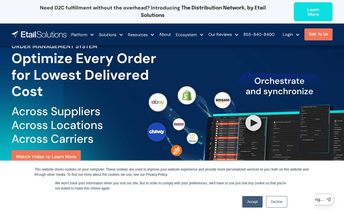 Etail Solutions website preview