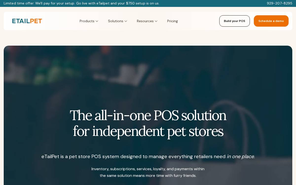 Etail PET website preview