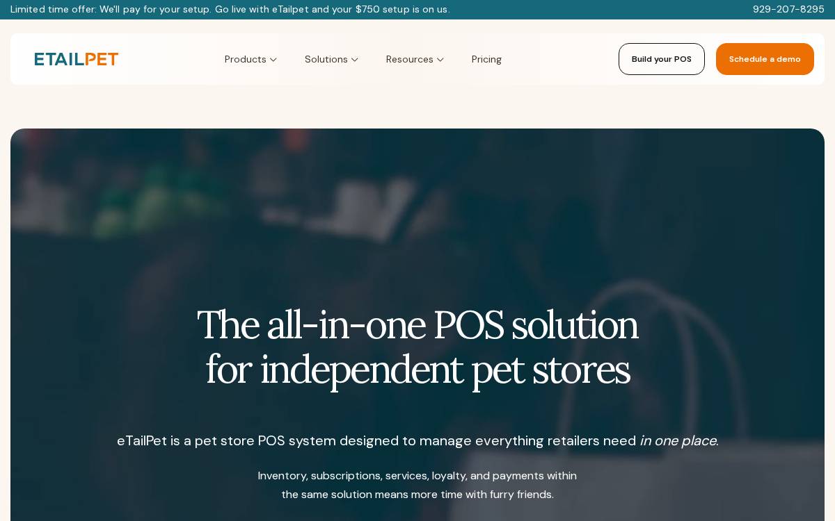 eTailPet website preview