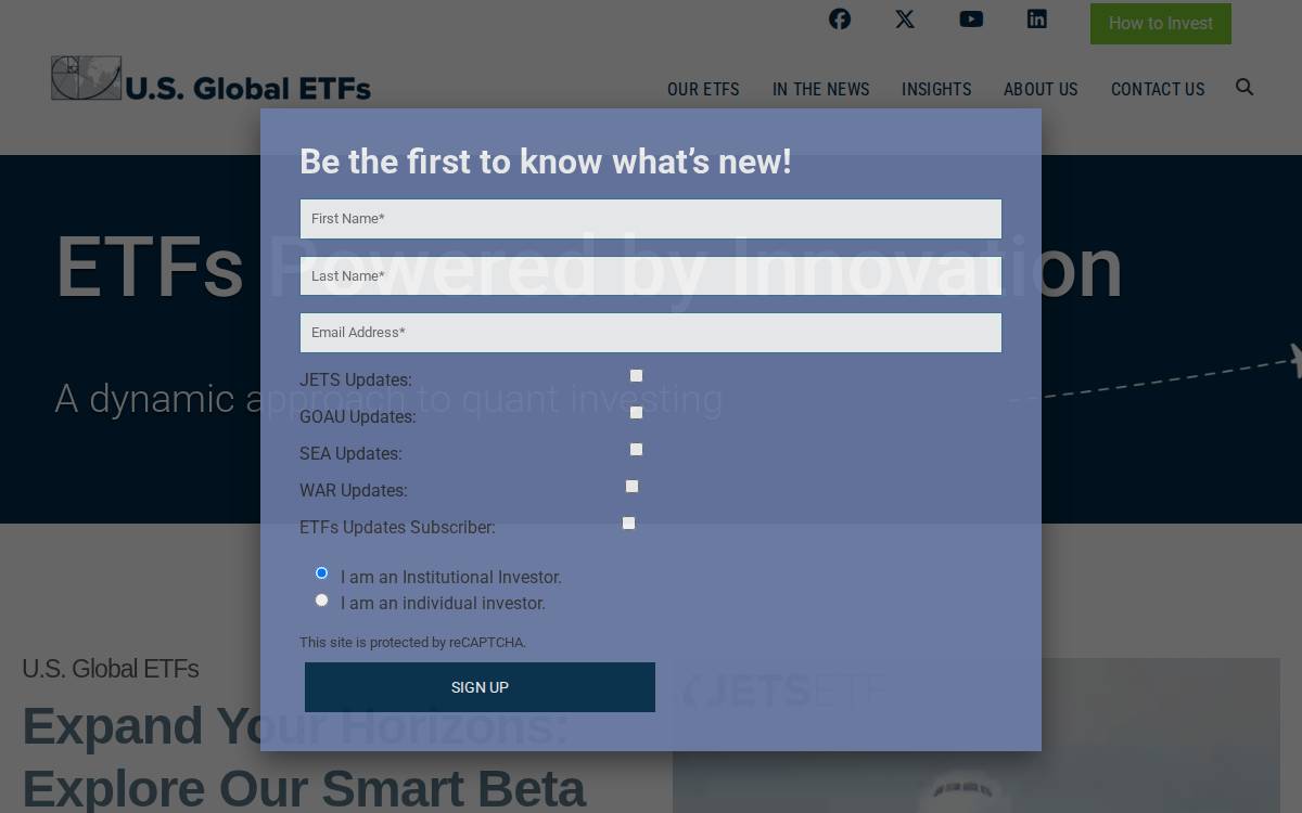 ETFs website preview