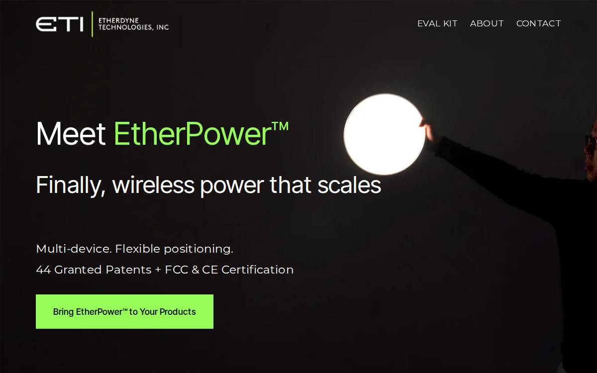 Etherdyne website preview