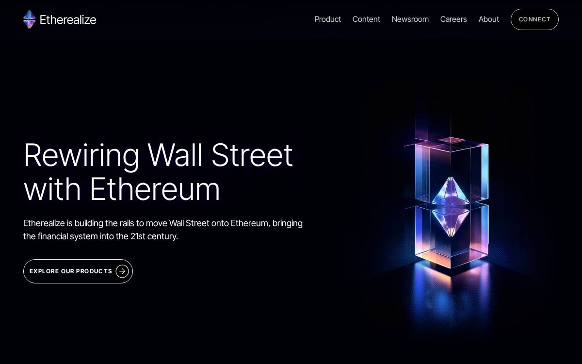 Etherealize website preview