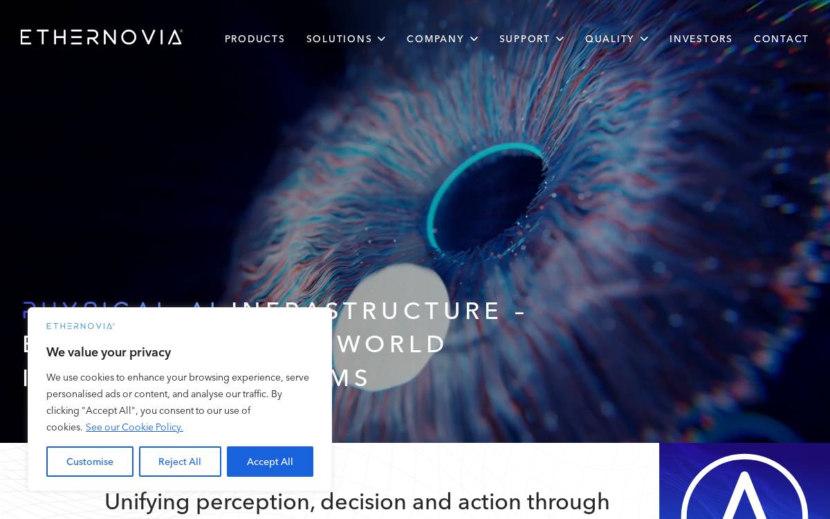 Ethernovia website preview