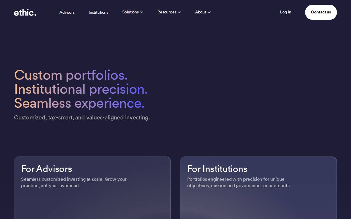 Ethic Inc website preview