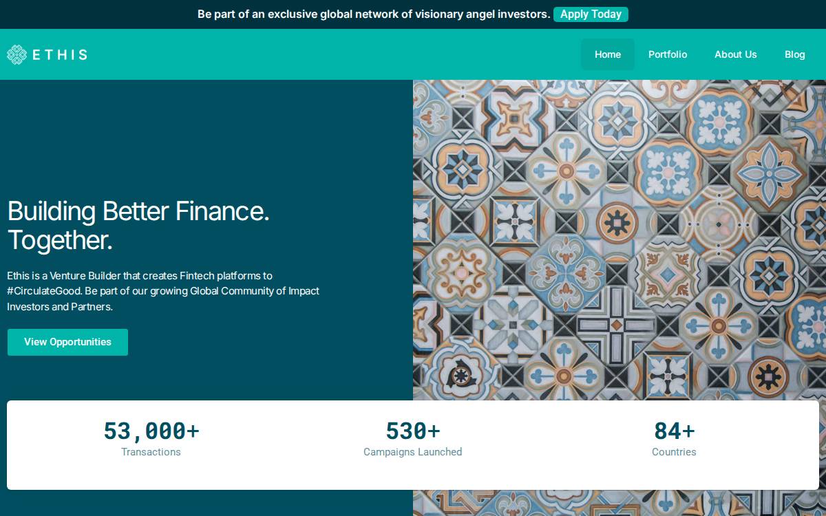 Ethis website preview