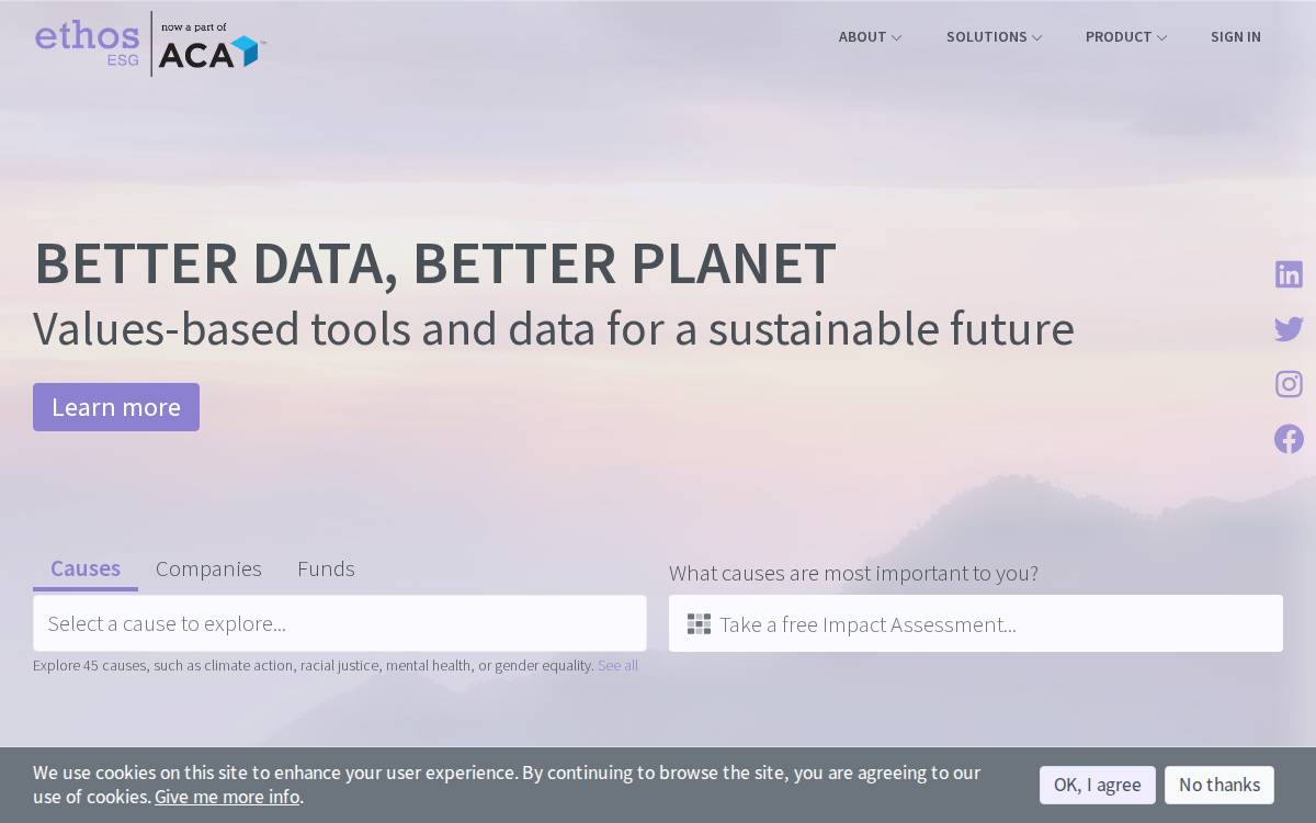 Ethosesg website preview