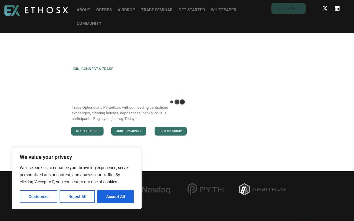 EthosX website preview