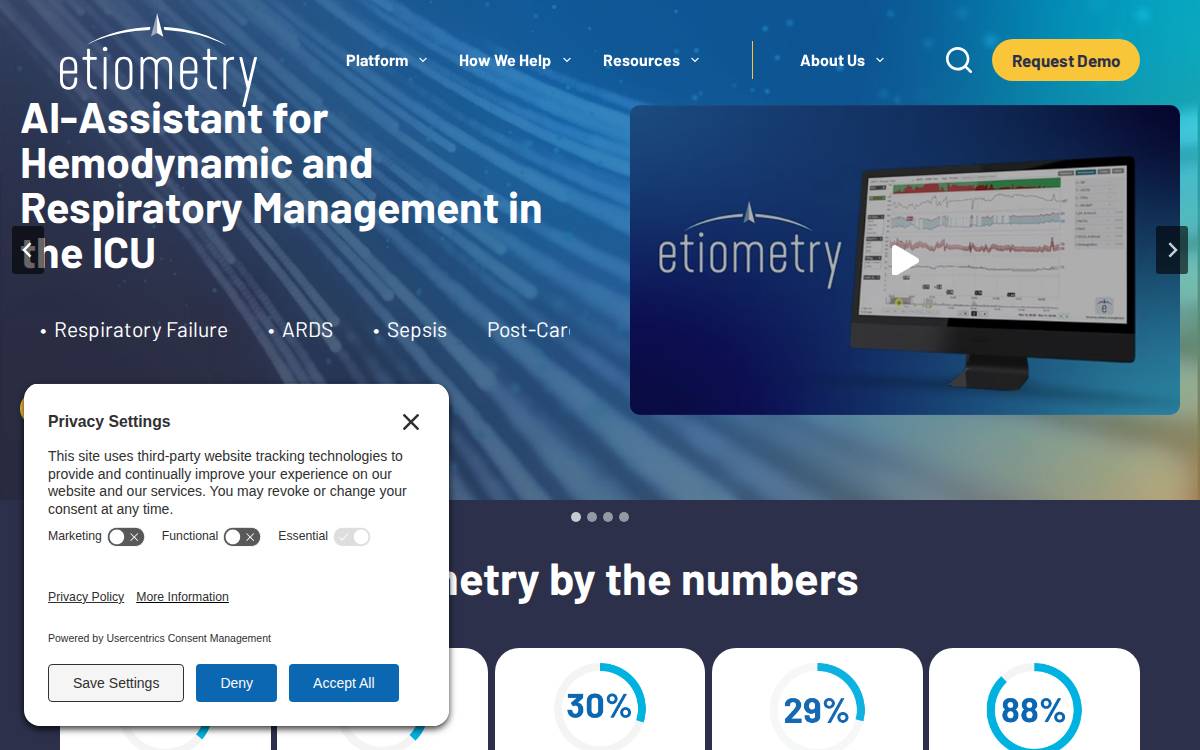 Etiometry website preview