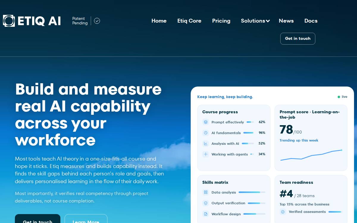 Etiq AI website preview