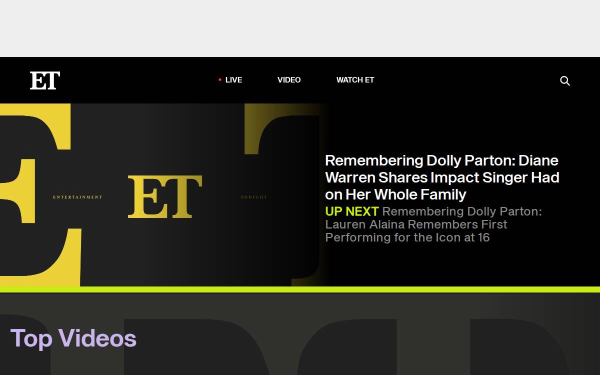 Etonline website preview