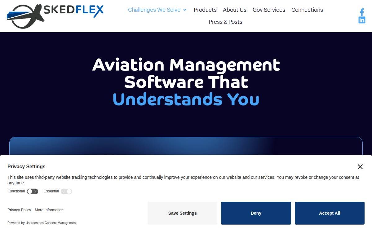 eTT Aviation website preview