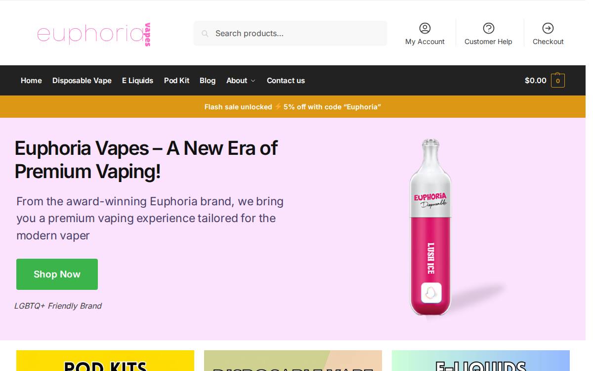 Euphoria website preview