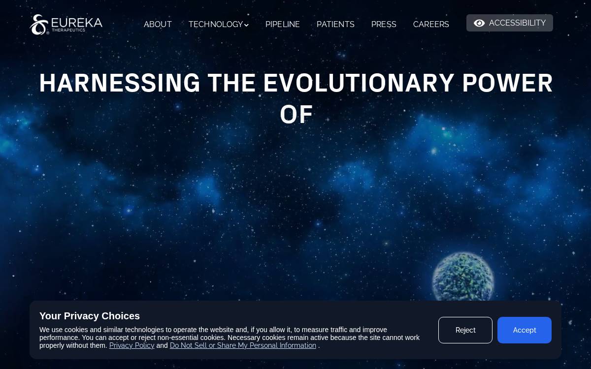 Eureka Therapeutics website preview