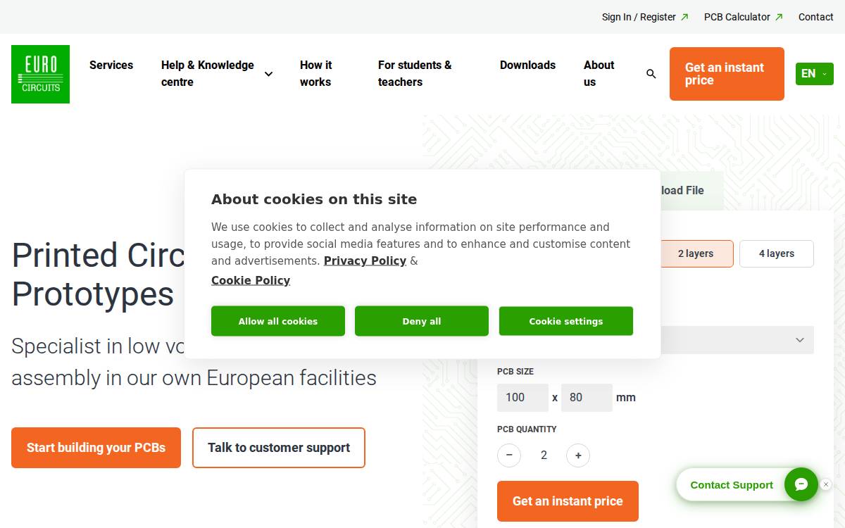 Eurocircuits website preview