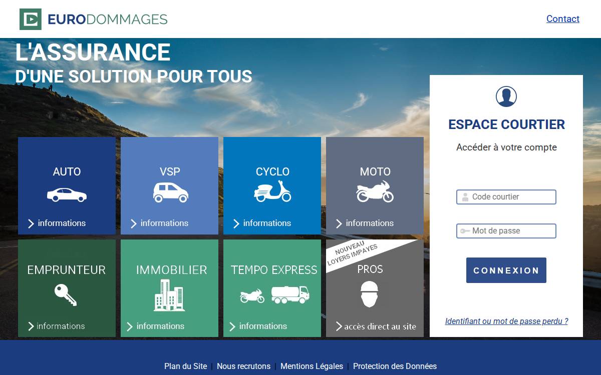 Eurodommages website preview