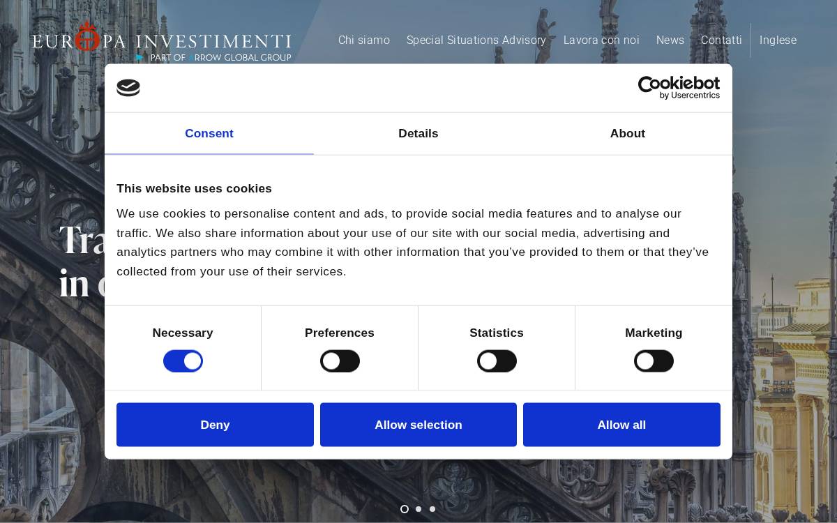 Europa Investimenti website preview