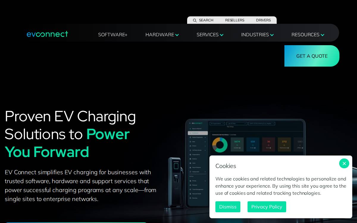 EV Connect website preview