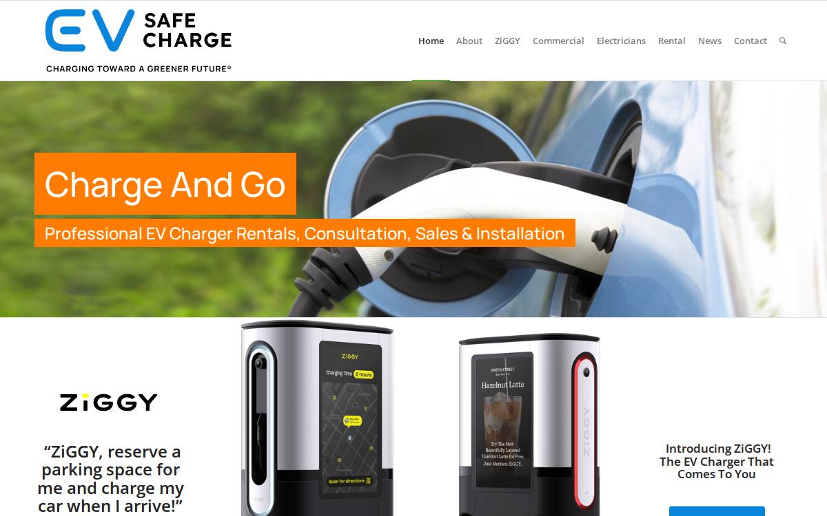 EV Safe Charge website preview