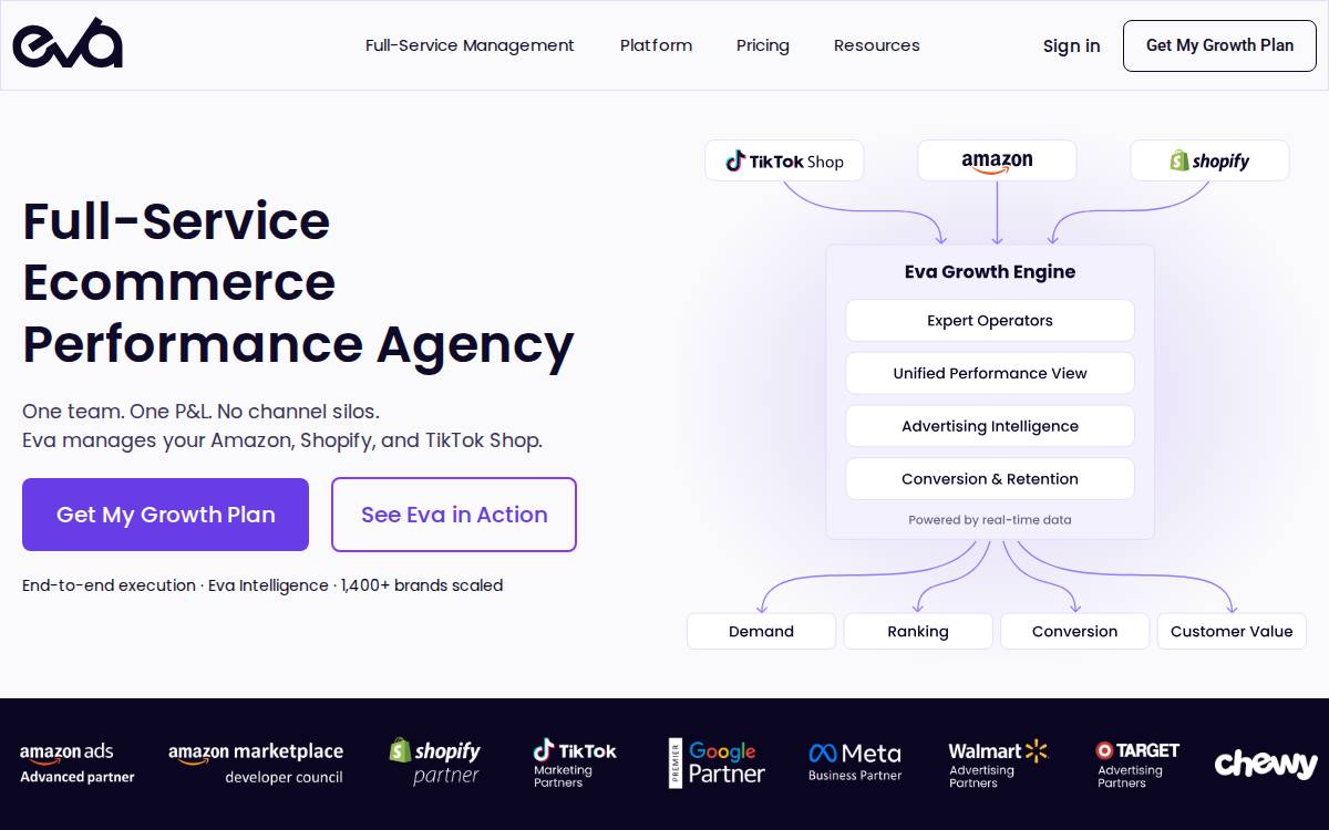 Eva website preview