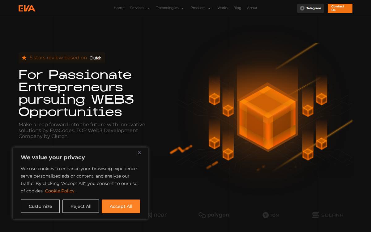 EvaCodes website preview