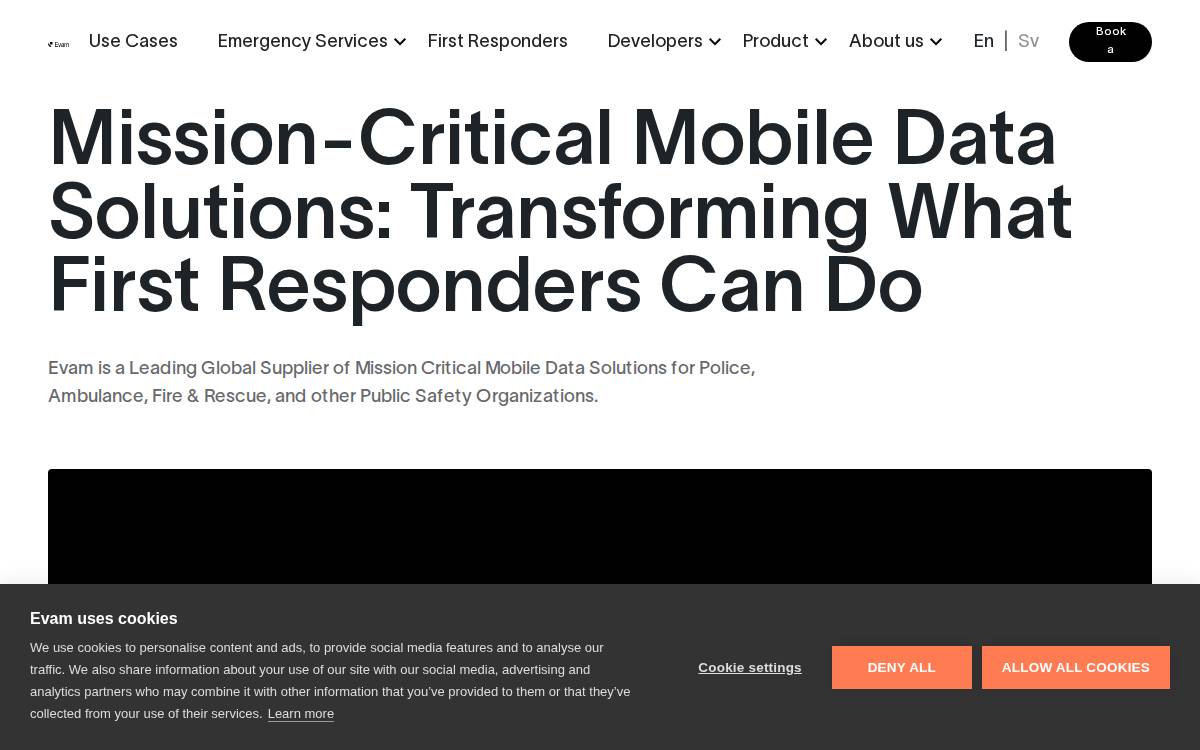 Evam website preview